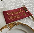 Gold Yaldızlı Bordo Hoş Geldin Ramazan Peçete 16 lı