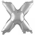 X Harf Gümüş Folyo Balon 40 inc 100 cm