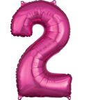 2 Rakam Koyu Pembe Folyo Balon 80 cm