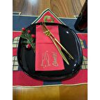 Gold Kırmızı Cepli Aır Touch Yılbaşı Cheers Modeli Peçete 12 Adet 40x40