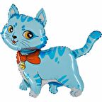 Kedi Folyo Balon Mavi 77x74 cm