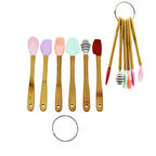 6 PARÇA  MiNİ AHŞAP SAPLI SİLİKON MUTFAK SET 