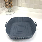 Renkli Isıya Dayanıklı Yıkanılabilir Silikon Fırın  Airfryer Kare Model Pişirme Matı 20 cm 