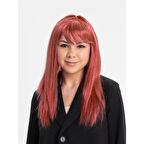Kızıl Renk Düz Kesim Uzun Parti Peruğu Takma Saç 