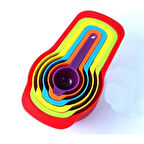 Pratik Ölçü Kaşığı Kabı 5&amp;apos;li Şeker Baharat Sıvı Ölçer Aparat 