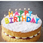 Happy Birthday Yazılabilen Rengarenk Doğum Günü Mumu 