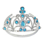Mavi Taşlı Elsa Çocuk Tacı Prenses Tacı Kraliçe Tacı 16x14 cm 