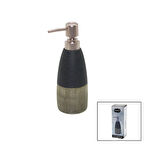 ANTRASİT GRİ - KREM MAT DESEN SERAMİK SIVI SABUNLUK 