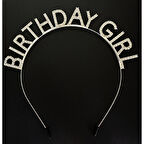Gümüş Kristal Taşlı Birthday Girl Doğum Günü Tacı İthal Ürün A Kalite 17x16 cm 