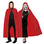 Kırmızı Renk Kapşonlu Pelerin 120 cm 