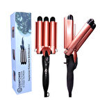 Prof.seramik 3lü Su Dalgası Saç Maşası - Şekillendirici 