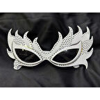 Taşlı Göz Kamaştıran Gecenin Yıldızı Beyaz Parti Alev Gözlük 