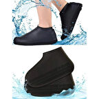 Silikon Ayakkabı Kılıfı Kaymaz Su Kir Geçirmez   M Beden Siyah 