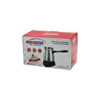 Çelik Elektrikli Cezve Türk Kahve Makinesi - 6 Fincan Tak-çıkar Kulp 400ml Msr-7600 