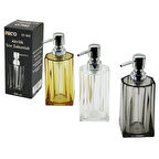 UZUN KARE TABAN - YVRLK AĞIZ - 4+4=8GEN GÖVDE ŞEFFAF - RENKLİ AKRİLİK - MİKA KRİSTAL SIVI SABUNLUK 280ML 