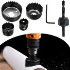 6 Parça Demir Ahşap Alçıpan Delme Buat Açma Seti 