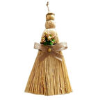 Yaldızlı Çiçekli Dekoratif Süpürge Duvar Süsü