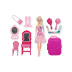 Makyaj Seti ve Seyahat Bavullu Bebek Seti 30 CM