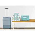 Bebek 6'lı Desenli Fileli Bavul Valiz İçi Düzenleyici Çok Amaçlı Organizer Yeşil