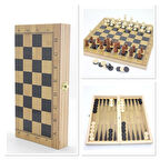 Ahşap Satranç Ve Tavla Seti Alk4243 ( Lisinya )