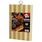 BEYAZ ÇİZGİLİ BAMBU KESİM PANO METAL KULPLU 18X28CM (44Pyr34)