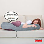 XPERMATE Sarılma Yastığı , Uyku Yastığı , Bacak Arası Yastığı Silindir 150x20 cm Gri 