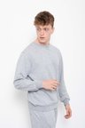 Erkek Regular Basic Şardonsuz Sweatshirt Gri Melanj