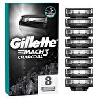 Gillette Mach3 Charcoal Avantajlı Yedek Tıraş Bıçağı 8'li