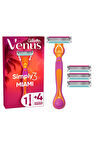 Gillette Simply Venus 3 Miami Tıraş Makinesi Gövdesi + 4 Bıçak