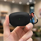 CaseOnn WF-1000XM5 Kılıf Askı Aparatlı Mat Silikon Siyah