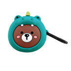 CaseOnn Samsung Galaxy Buds Core Kılıf Karakter Figürlü Ayı Yeşil