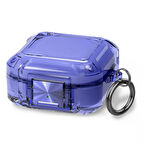 CaseOnn Samsung Galaxy Buds Live - Buds Pro Kılıf Transparan Emniyet Kilitli Mavi