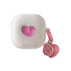 CaseOnn Samsung Galaxy Buds Live - Buds Pro Kılıf Figürlü 3D Smiley Kalp Pembe