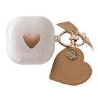 CaseOnn Samsung Galaxy Buds Live - Buds Pro Kılıf Figürlü 3D Lovely Kalp Kahverengi