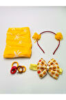 Renkli Desenli Taç Toka Bandana Set