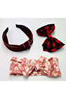 Renkli Desenli Taç Toka Bandana Set