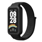CaseOnn Xiaomi Smart Band 9 Active Kordon Hasır Kumaş Nylon Kayış Siyah
