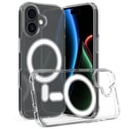 CaseOnn Apple iPhone 17 Kılıf MagSafe Özellikli Sararmaz Kristal Sert Kapak Şeffaf