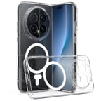 CaseOnn Honor Magic 8 Pro Kılıf MagSafe Özellikli Sararmaz Kristal Sert Kapak Şeffaf