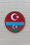 azerbaycan turkiye bayrakli nakis islemeli arma patch pec