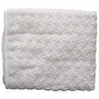 Ekru Yıldız Kabartmalı Kalın Peluş Battaniye 100*120 cm