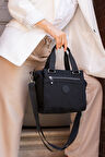 Çok Cepli Kadın Omuz Çantası Orta Boy Günlük HV4014 Siyah