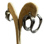 Uretti - İREM 3914 1857 Zarif Gümüş Renk Çelik Sarmal Küpe