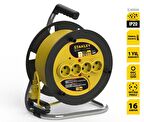 STANLEY PROFESYONEL MAKARALI KABLO  ST-E SERİSİ TERMİKLİ IP20 4 SOKETLİ 25 METRE 3x1,5mm