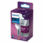 PHILIPS LED AMPUL 60W E14 İNCE DUYLU BEYAZ IŞIK