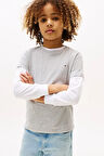 Erkek Çocuk Basic Pamuklu T-Shirt - Gri | 8 Yaş