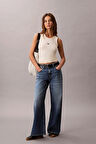 Calvin Klein Jeans Kadın Modal Fitilli Beyaz Bluz LV044C900G-PBA