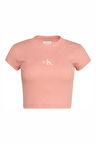 Kadın Monogram Logo Baby Fit T-Shirt - Turuncu | M