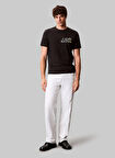 Calvin Klein Jeans Bisiklet Yaka Baskılı Siyah Erkek T-Shirt LV04RC844GUB1 SS 30S EU CK NY WORD