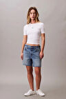 Calvin Klein Jeans Kadın Modal Fitilli Beyaz T-shirt LV044C901G-YAA